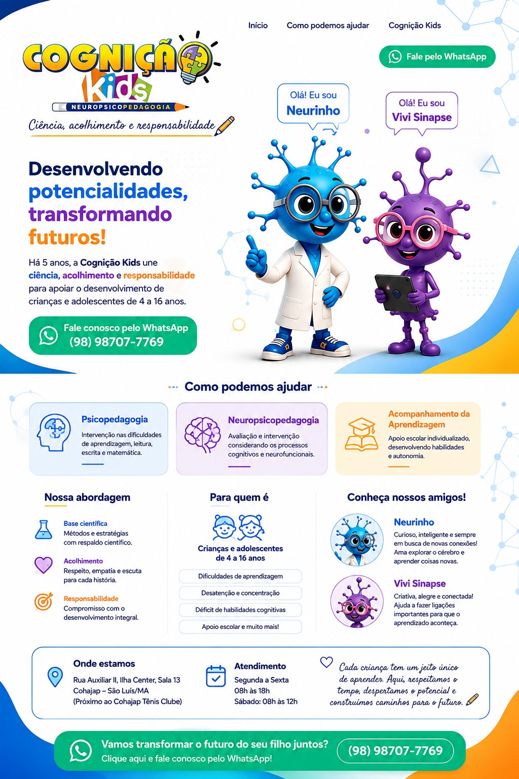 Cognição Kids — Ciência, acolhimento e responsabilidade